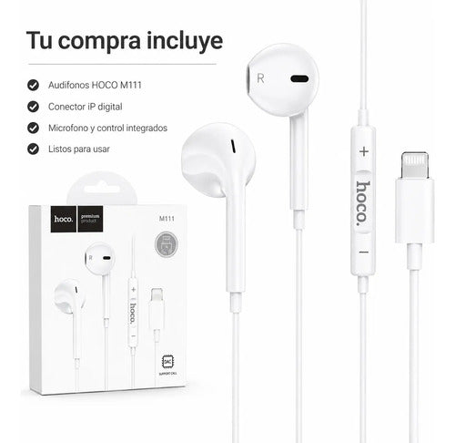 Audífonos Hoco M111 Lightning blanco – foto 10
