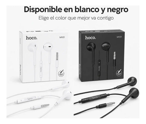 Audífonos Hoco M101 con Cable, Micrófono y Jack 3.5 mm – Negro – foto 2