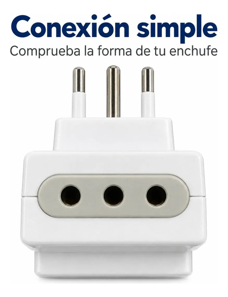 Multiplicador Enchufe Triple Macrotel 1500W con Tierra 3 Tomas - foto 6