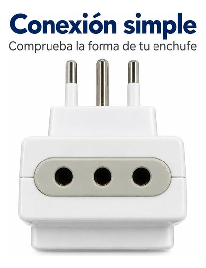 Multiplicador Enchufe Triple Macrotel 1500W con Tierra 3 Tomas - foto 6