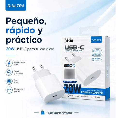 Cargador D-Ultra J8540 20W USB-C PD – foto 8