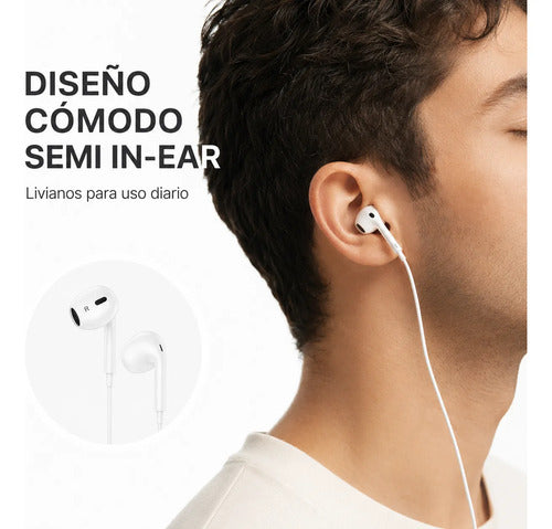 Audífonos Hoco M101 Max con Micrófono y Control, Jack 3.5 mm – Blanco – foto 6