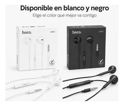 Audífonos Hoco M101 con Cable, Micrófono y Jack 3.5 mm – Blanco – foto 10