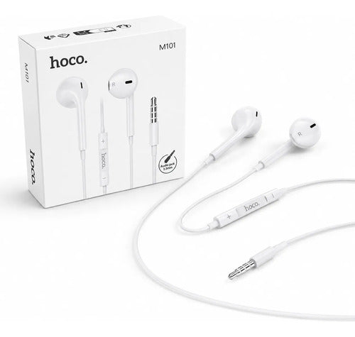 Audífonos Hoco M101 con Cable, Micrófono y Jack 3.5 mm – Blanco – foto 2