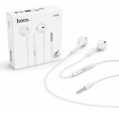 Audífonos Hoco M101 con Cable, Micrófono y Jack 3.5 mm – Blanco – foto 2