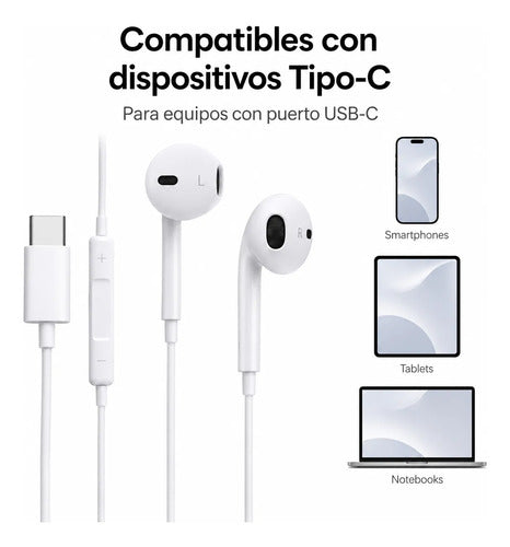 Audífonos Recrsi tipo EarPods USB-C – foto 6
