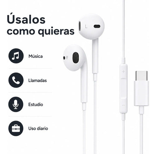 Audífonos Recrsi tipo EarPods USB-C – foto 7