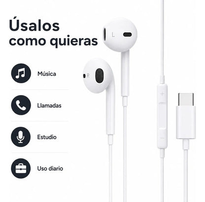 Audífonos Recrsi tipo EarPods USB-C – foto 7