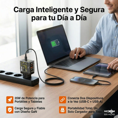 Cargador Moxom MX-HC195 GaN 35W – foto 5