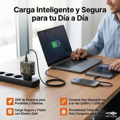 Cargador Moxom MX-HC195 GaN 35W – foto 5