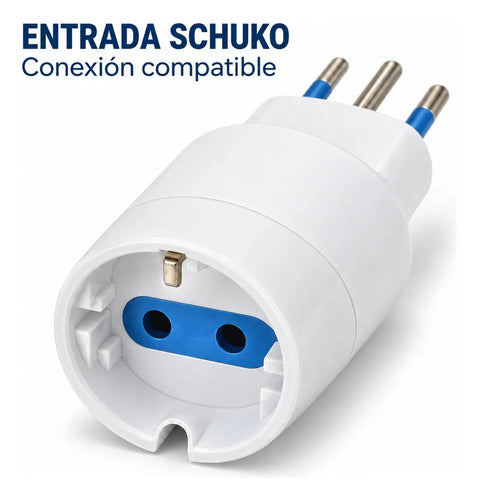 Adaptador Schuko a enchufe chileno Macrotel – foto 2