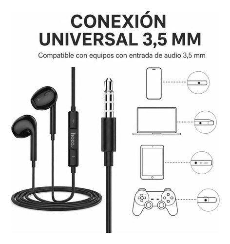 Audífonos Hoco M101 Max con Micrófono y Control, Jack 3.5 mm – Negro – foto 7