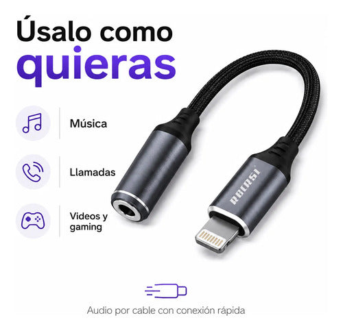 Adaptador Recrsi RE-ZJ23 Lightning a jack 3.5 mm – foto 5