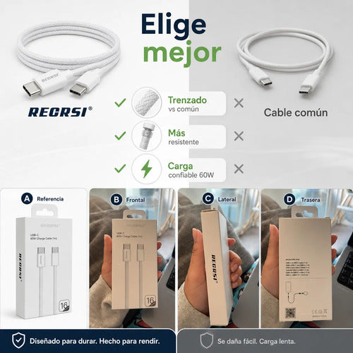 Cable Recrsi USB-C 1 m 60W – foto 9