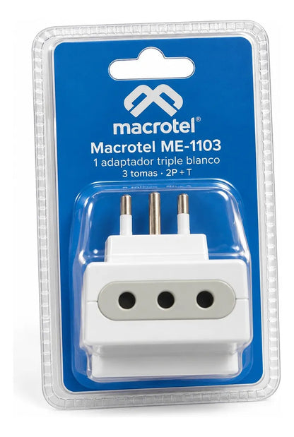 Multiplicador Enchufe Triple Macrotel 1500W con Tierra 3 Tomas - foto 4