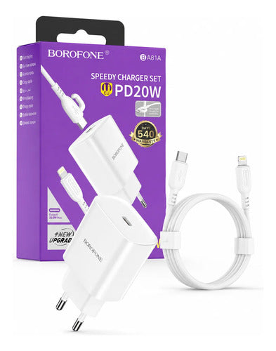 Cargador Borofone BA81A 20W + cable Lightning – foto 2