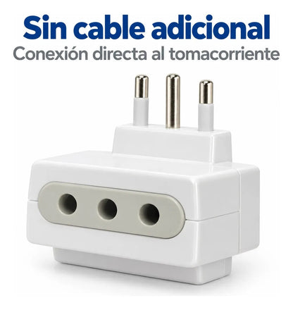 Multiplicador Enchufe Triple Macrotel 1500W con Tierra 3 Tomas - foto 5