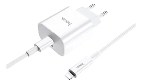 Cargador Hoco C76A USB-C Carga Rápida – Plus 20W + cable Lightning – foto 1