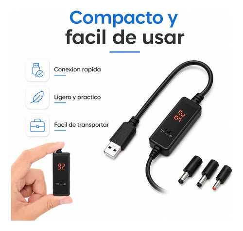Cable USB a DC 9V/12V para Router y Módem con Pantalla LED – foto 8