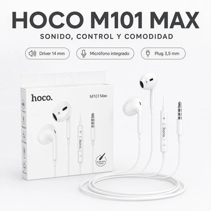 Audífonos Hoco M101 Max con Micrófono y Control, Jack 3.5 mm – Blanco – foto 9