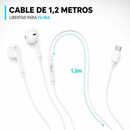 Audífonos Hoco M101 USB-C blancos – foto 8
