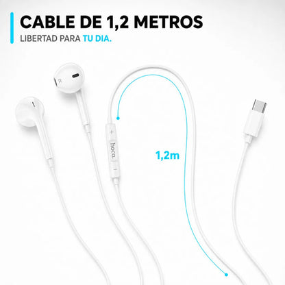 Audífonos Hoco M101 USB-C blancos – foto 8