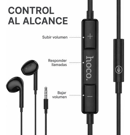 Audífonos Hoco M101 Max con Micrófono y Control, Jack 3.5 mm – Negro – foto 5
