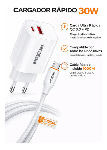 Cargador Moxom 30W con cable USB-C – foto 4