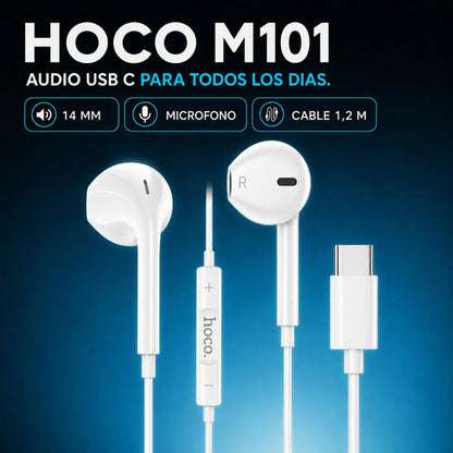 Audífonos Hoco M101 USB-C blancos – foto 10
