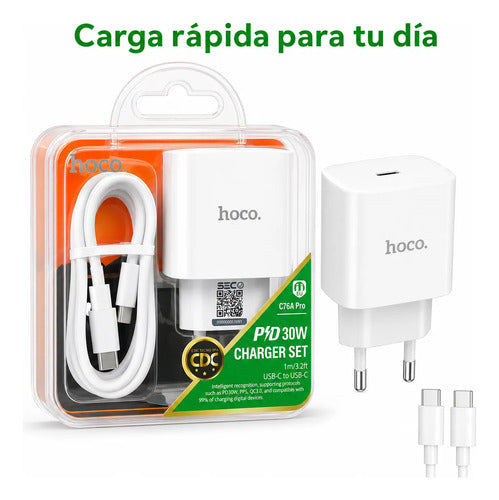 Cargador Hoco C76A USB-C Carga Rápida – Pro 30W + cable USB-C – foto 7