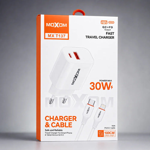 Cargador Moxom 30W con cable Lightning – foto 5