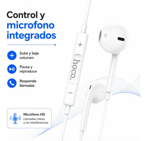 Audífonos Hoco M111 Lightning blanco – foto 4