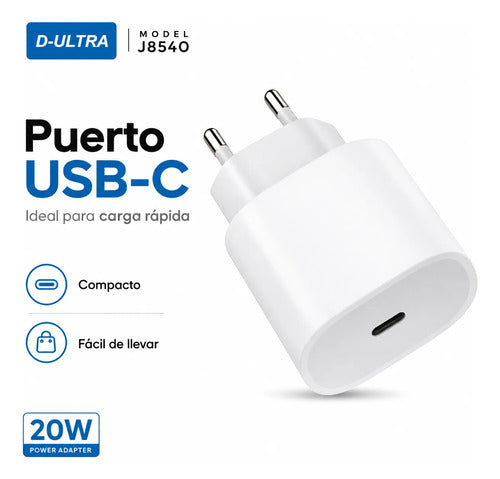 Cargador D-Ultra J8540 20W USB-C PD – foto 4