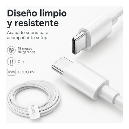 Cable Hoco X51 USB-C a USB-C 100W – 2 m – foto 7