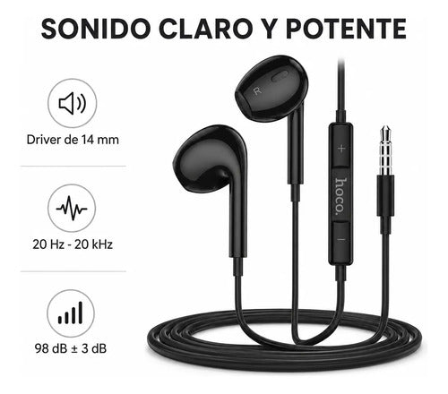 Audífonos Hoco M101 Max con Micrófono y Control, Jack 3.5 mm – Negro – foto 2