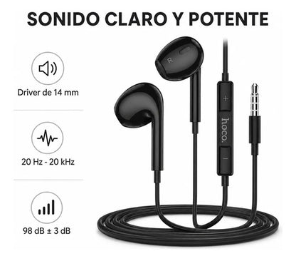 Audífonos Hoco M101 Max con Micrófono y Control, Jack 3.5 mm – Negro – foto 2