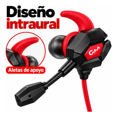 Audífonos Gamer Moxom MX-EP109 con Micrófono y Jack 3,5 mm – Rojo – foto 9