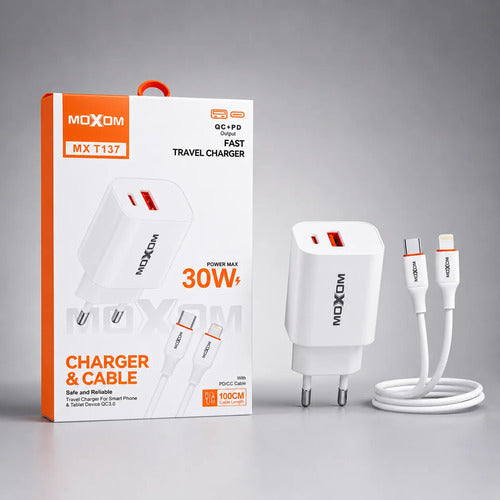 Cargador Moxom 30W con cable Lightning – foto 3