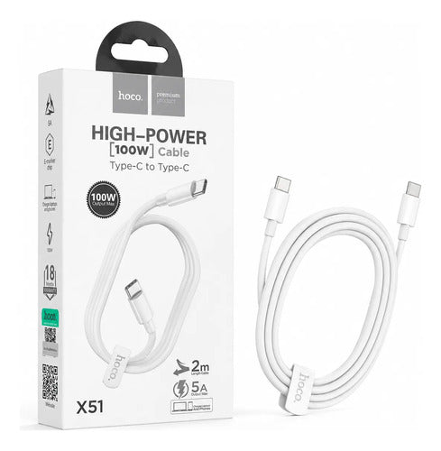 Cable Hoco X51 USB-C a USB-C 100W – 2 m – foto 2