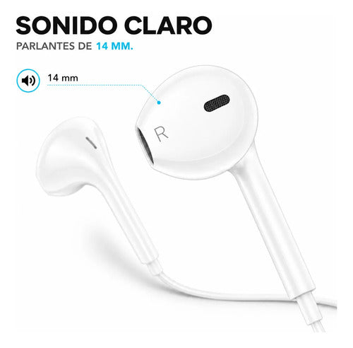 Audífonos Hoco M101 USB-C blancos – foto 4