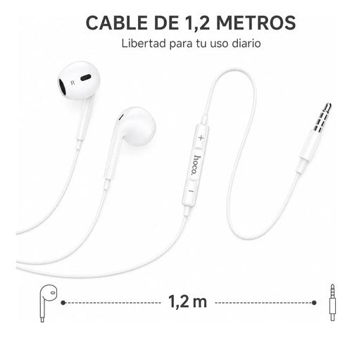 Audífonos Hoco M101 Max con Micrófono y Control, Jack 3.5 mm – Blanco – foto 8