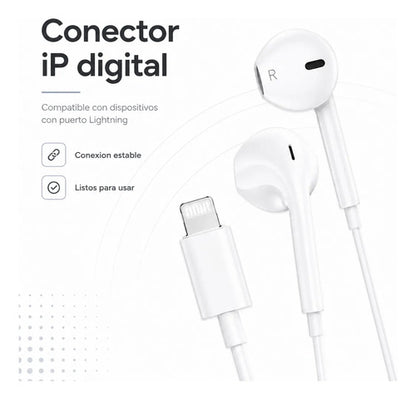 Audífonos Hoco M111 Lightning blanco – foto 3