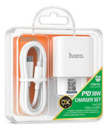 Cargador Hoco C76A USB-C Carga Rápida – Pro 30W + cable USB-C – foto 3