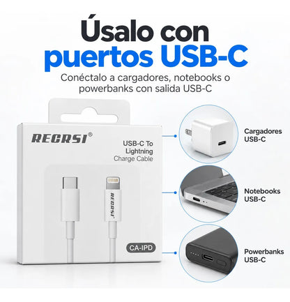 Cable de Carga Tipo C a Lightning Compatible con iPad CA-IPD - foto 4