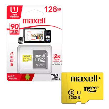 Tarjeta de Memoria Micro SD Maxell Clase 10 con Adaptador – 16, 32, 64 o 128 GB