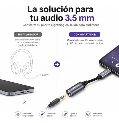 Adaptador Recrsi RE-ZJ23 Lightning a jack 3.5 mm – foto 6