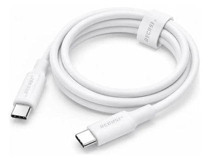 Cable Recrsi TA-01 USB-C a USB-C 60W 1 m de Silicona – Blanco – foto 2