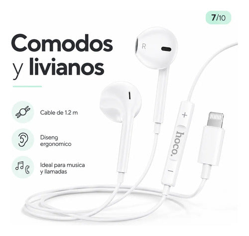 Audífonos Hoco M111 Lightning blanco – foto 6