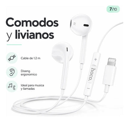 Audífonos Hoco M111 Lightning blanco – foto 6