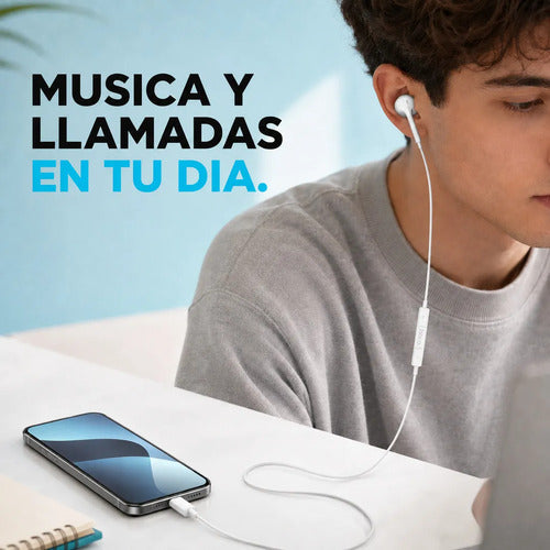 Audífonos Hoco M101 USB-C blancos – foto 9